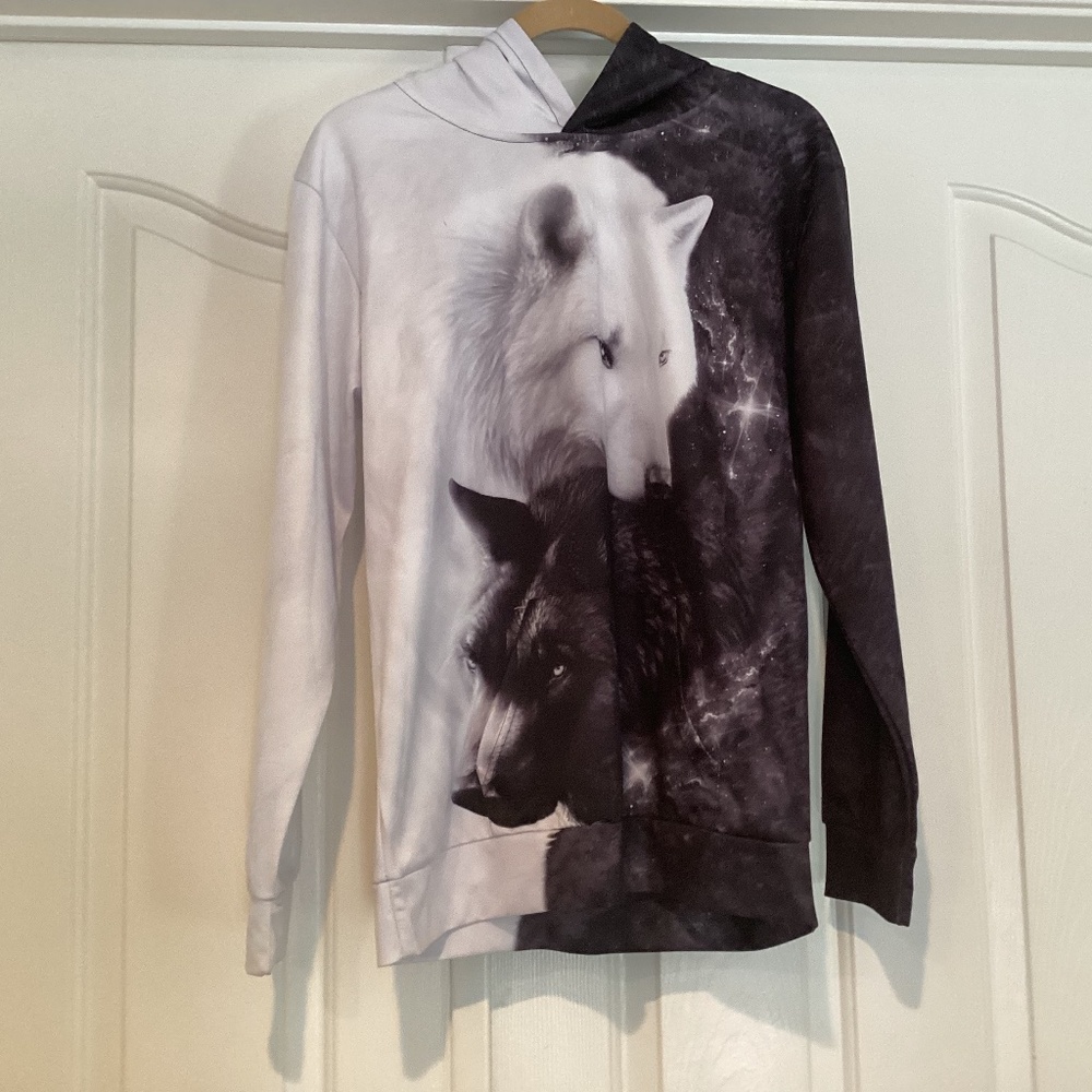 Funnycokid Hoodie Sweatshirt, Size XL, Color Black, White, Gray